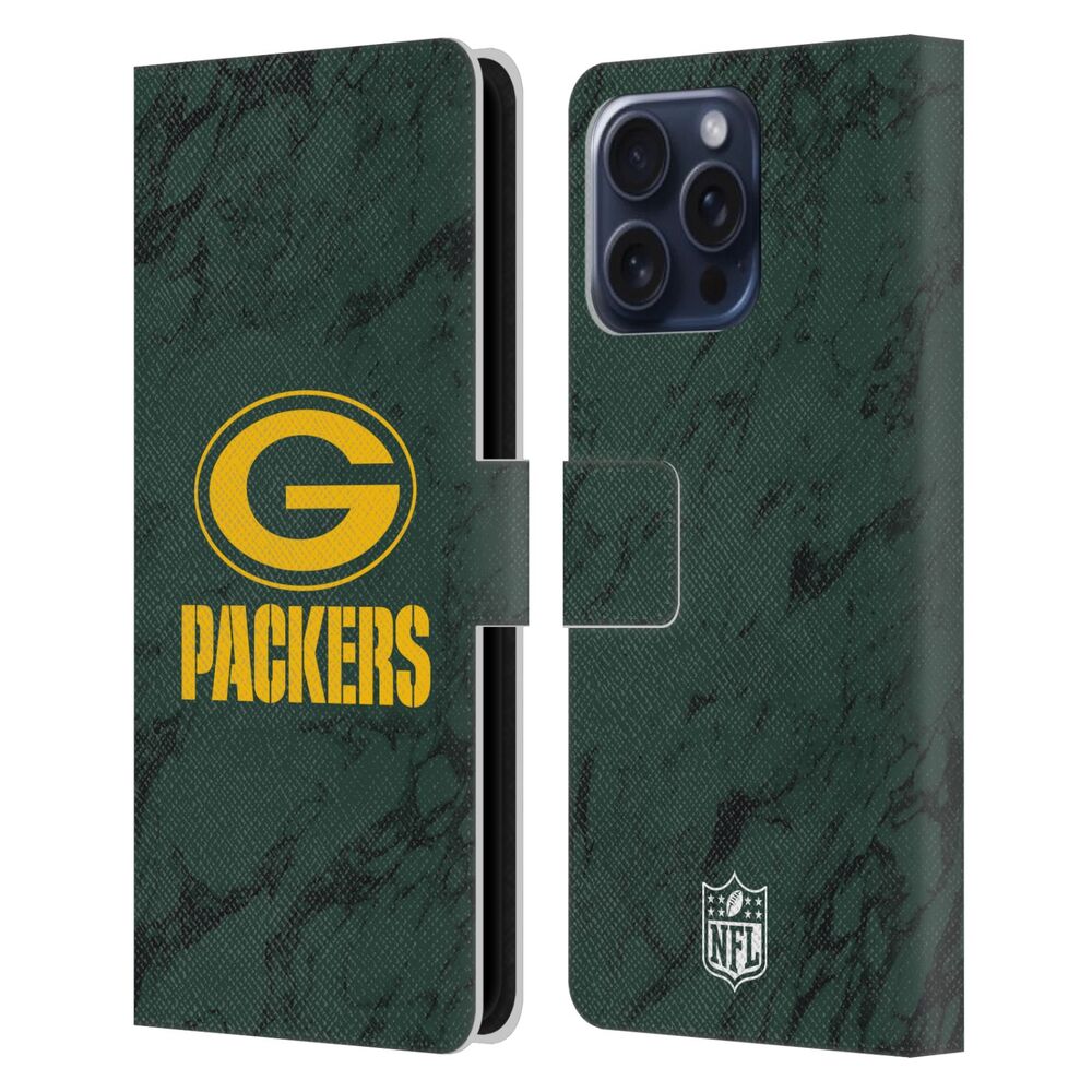 GREEN BAY PACKERS(NFL) グリーンベイパッカーズ  グリーンベイパッカーズ - Coloured Marble レザー手帳型 / Apple iPhoneケース 【公式 / オフィシャル】